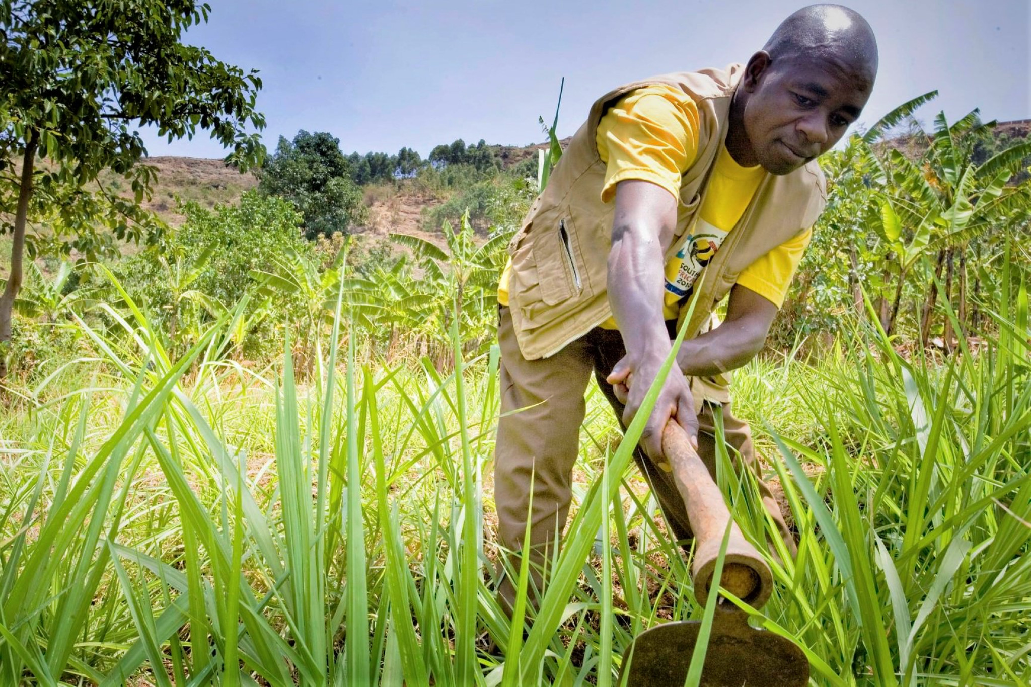 Afrikansk landmand arbejder i marken