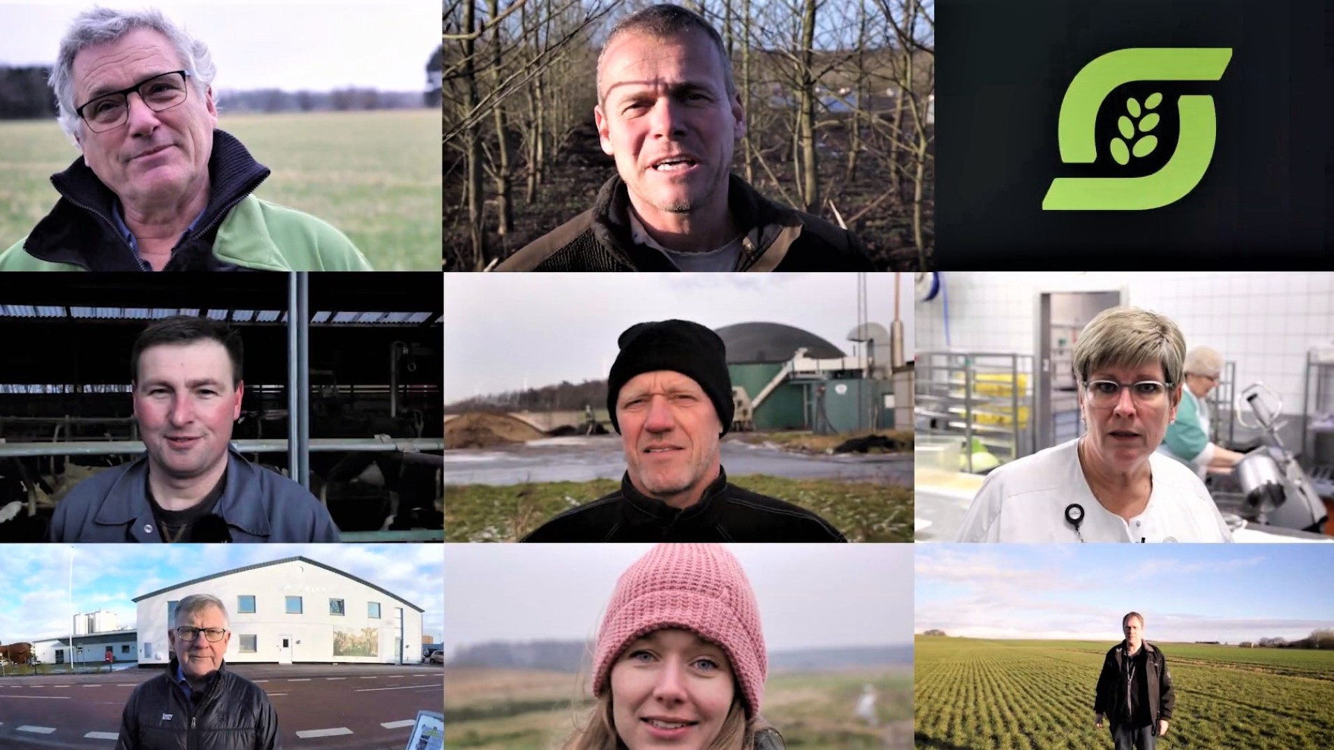 Screenshot fra videoen, der viser de medvirkende