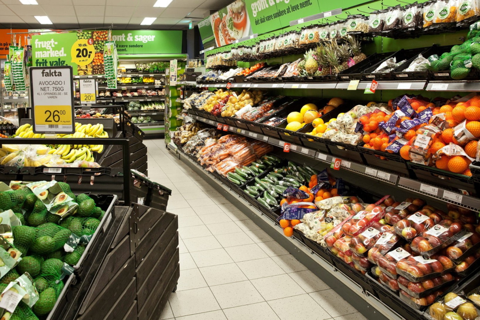 Grøntafdeling i Fakta