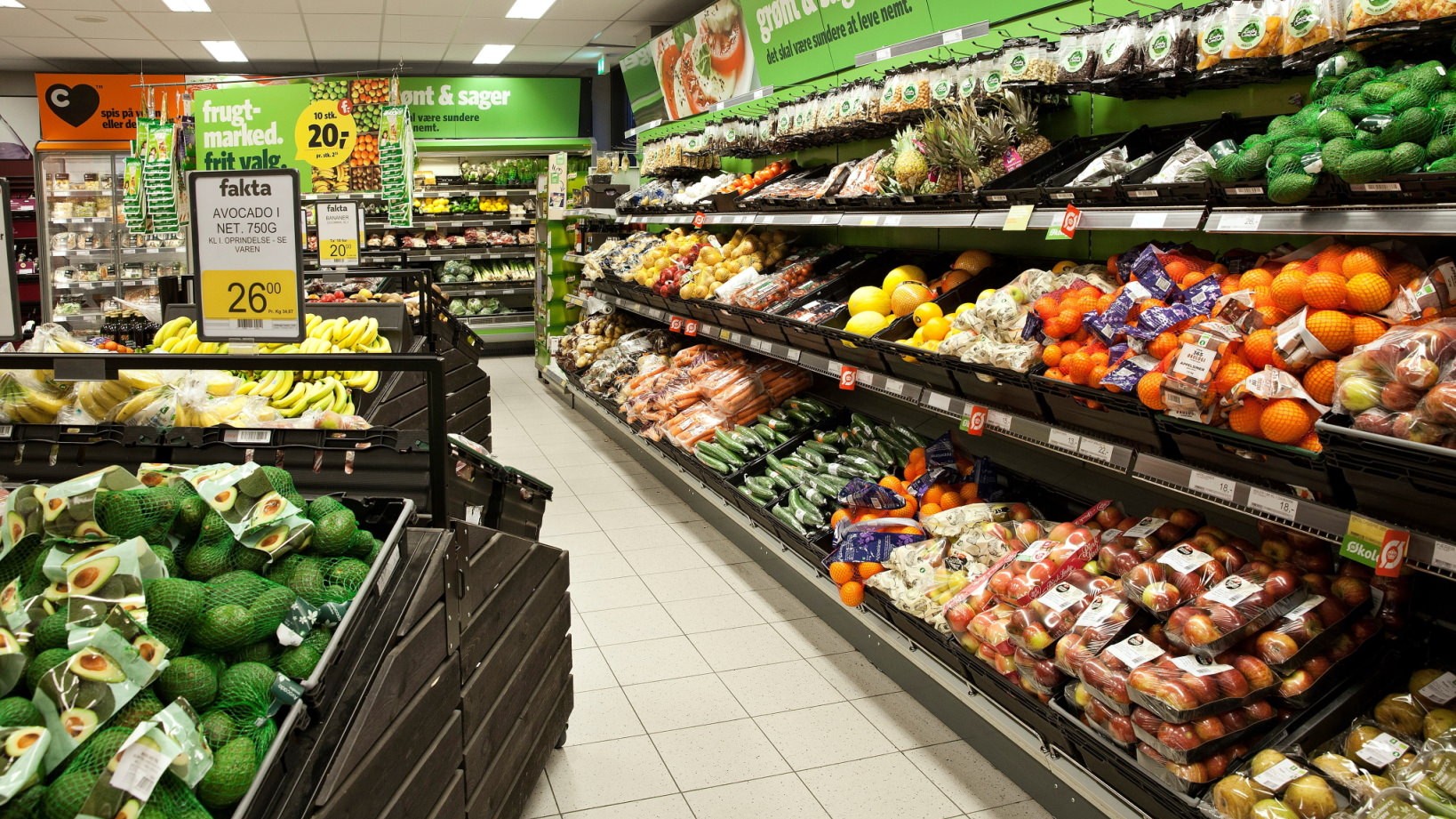 Grøntafdeling i Fakta