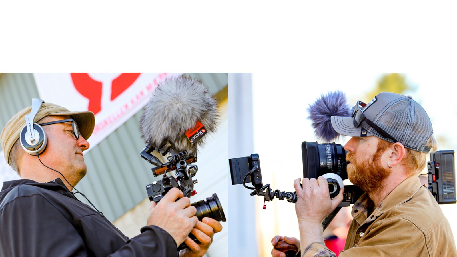 Morten Telling og Joachim Kjeldsen på optagelse ved Økodag