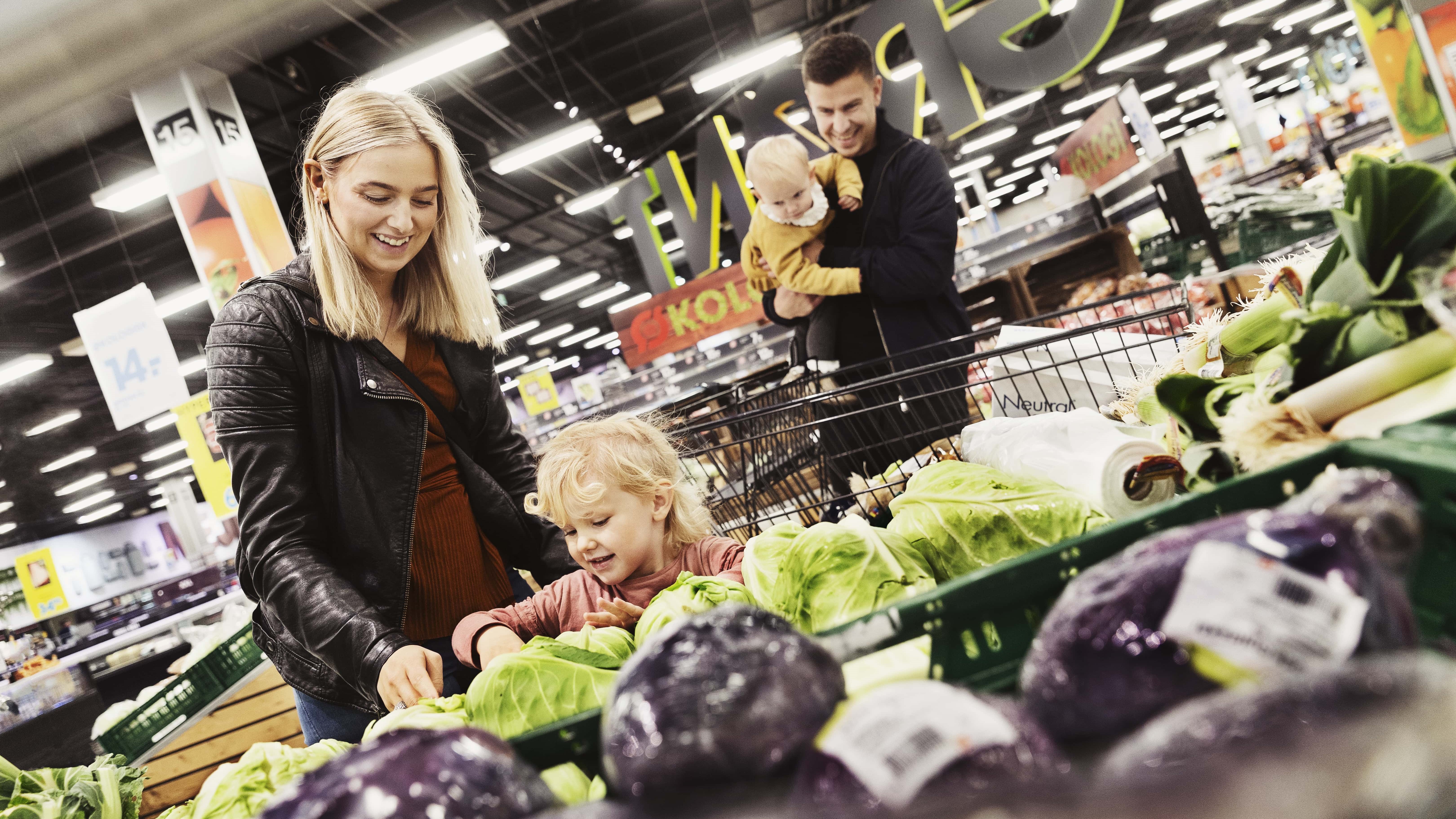Kunder i grøntafdeling i Bilka
