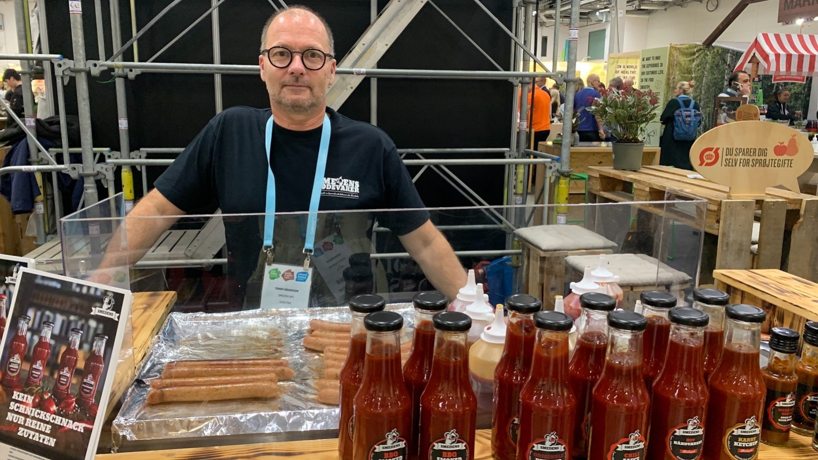 Tommy Håkansson bag Smedens stand på Nordic Organic Food Fair i Malmø