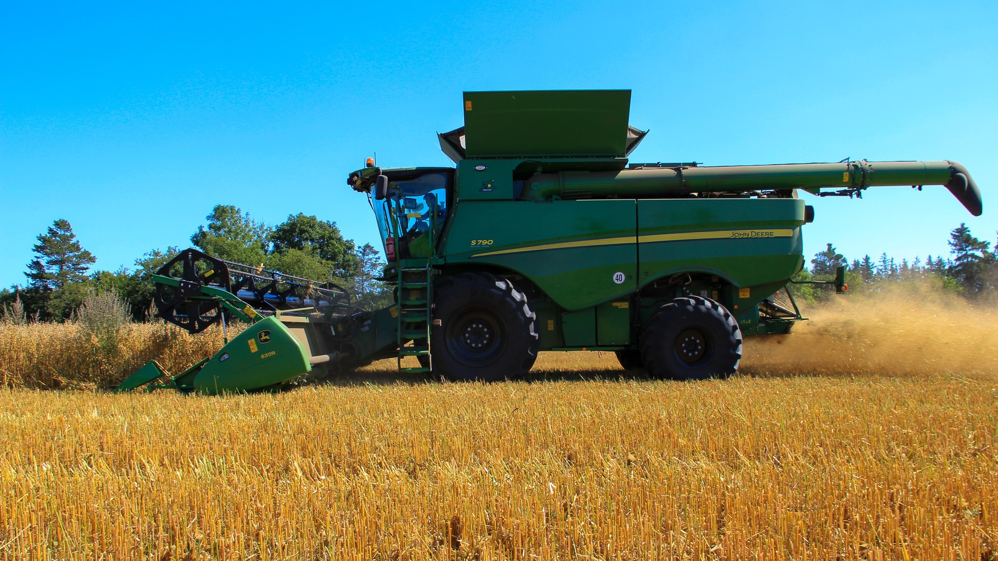 Mejetærsker høster havre