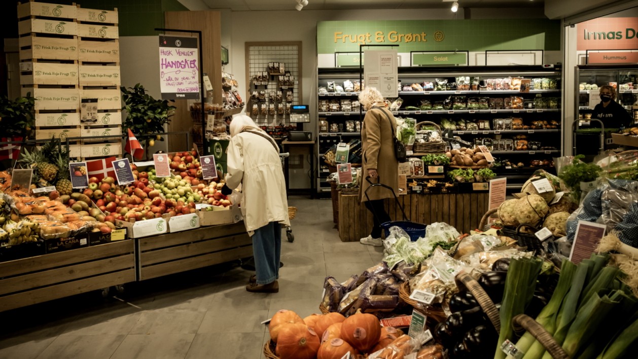 Grøntafdeling i Irma-butik