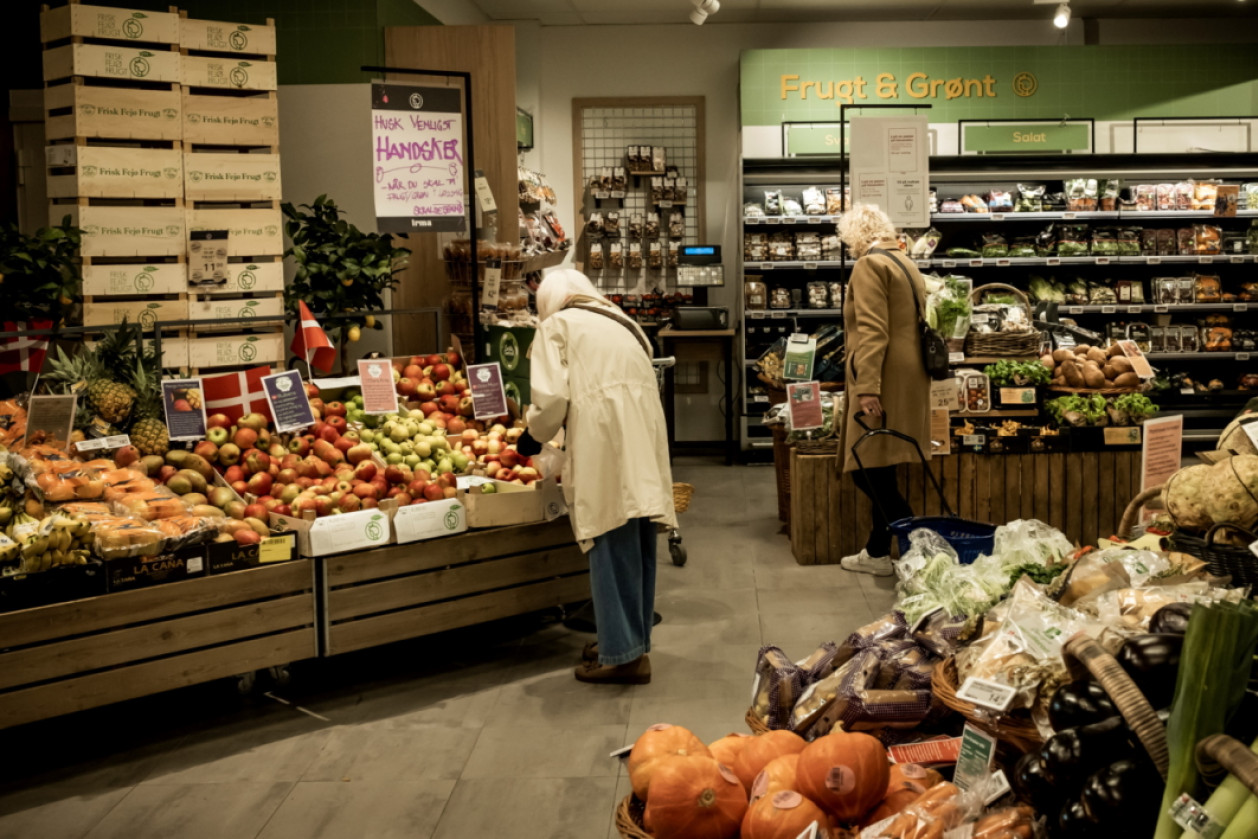 Grøntafdeling i Irma-butik