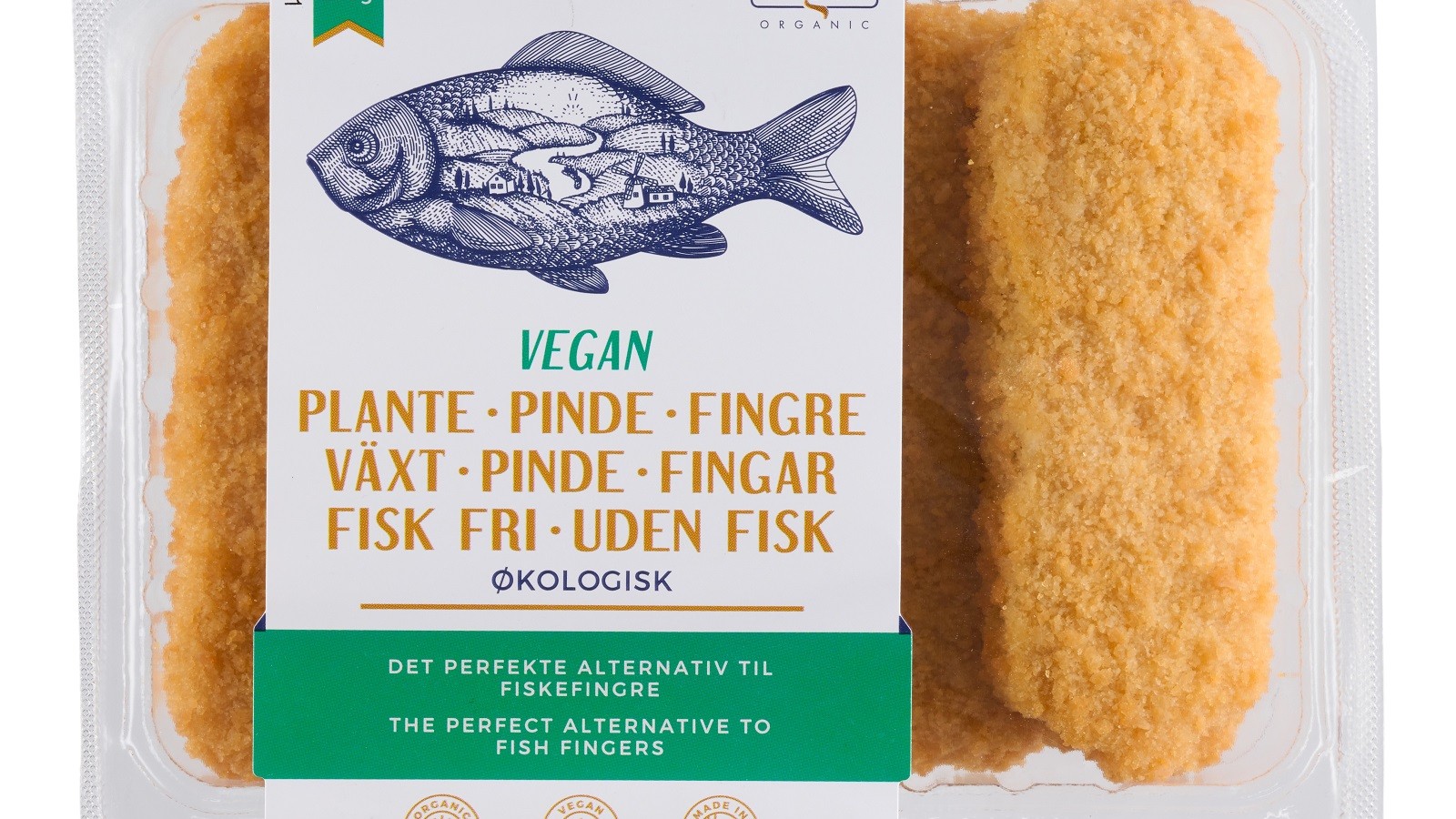 En tegning af en fisk på etiketten efterlader ingen tvivl om, at Plantepindene fra Rømer Vegan er tænkt som et vegansk alternativ til de populære fiskepinde. Hovedingrediensen i Rømer Vegans plantebaserede alternativ er ris, men de indeholder også ærteprotein, krydderier og Wakame tang