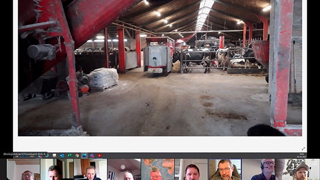 Screenshot fra viruelt staldskolemøde på Teams