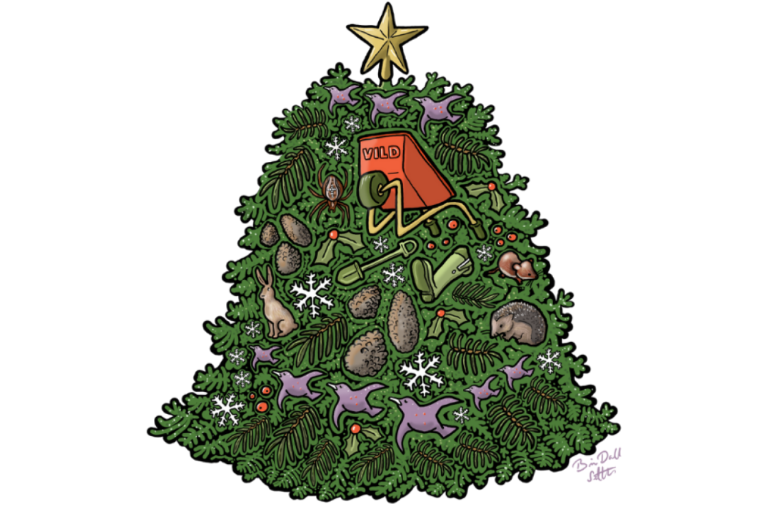 Illustration af et juletræ