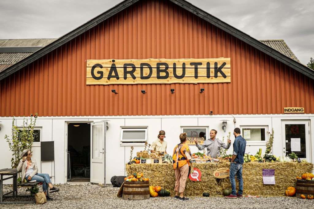Foto af gårdbutikkens facade