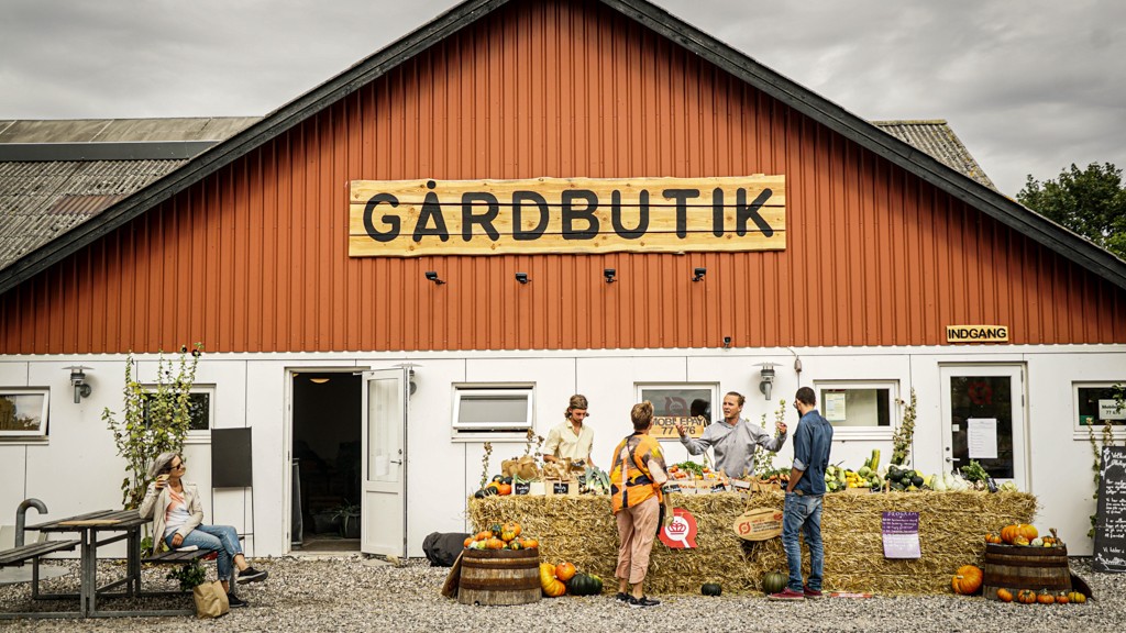 Foto af gårdbutikkens facade