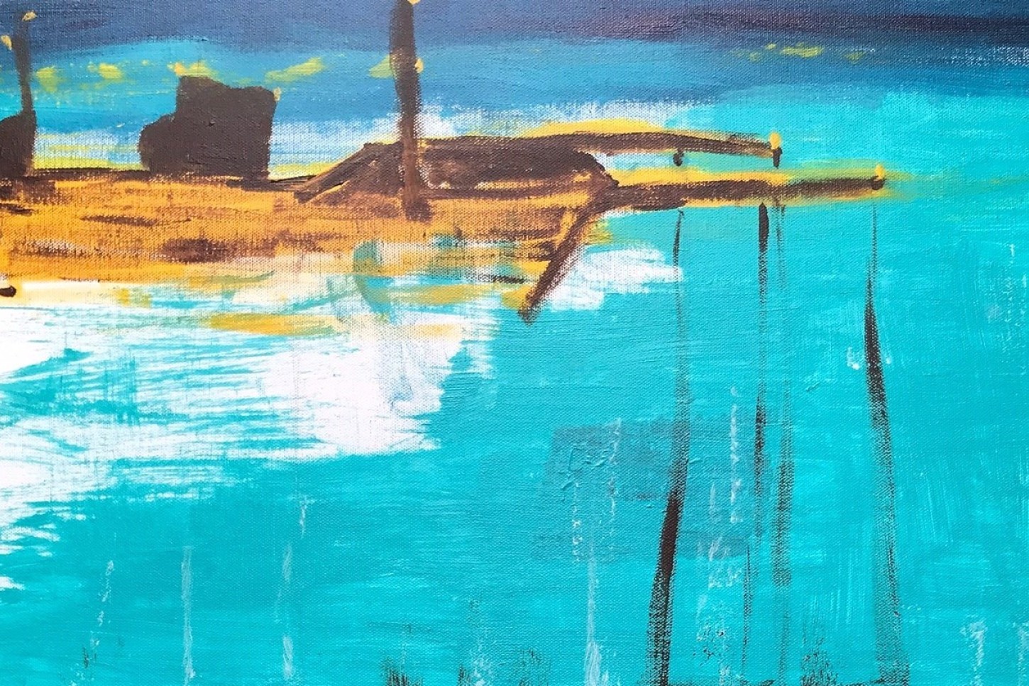 Maleri der forestiller en fiskebåd