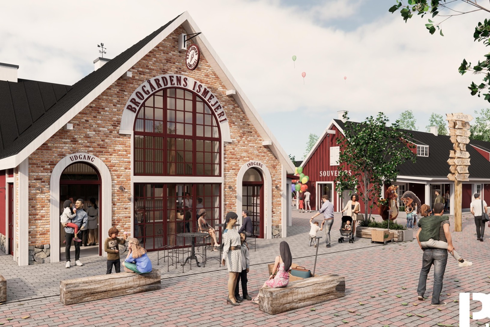 Det økologiske ismejeri bliver etableret i forbindelse med et nyt indgangsparti til Fårup Sommerland,