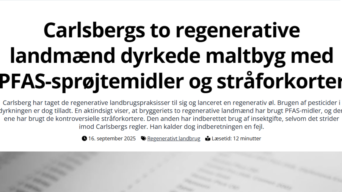 Udklip der viser rubrikken og manchetten i den omtalte artikel