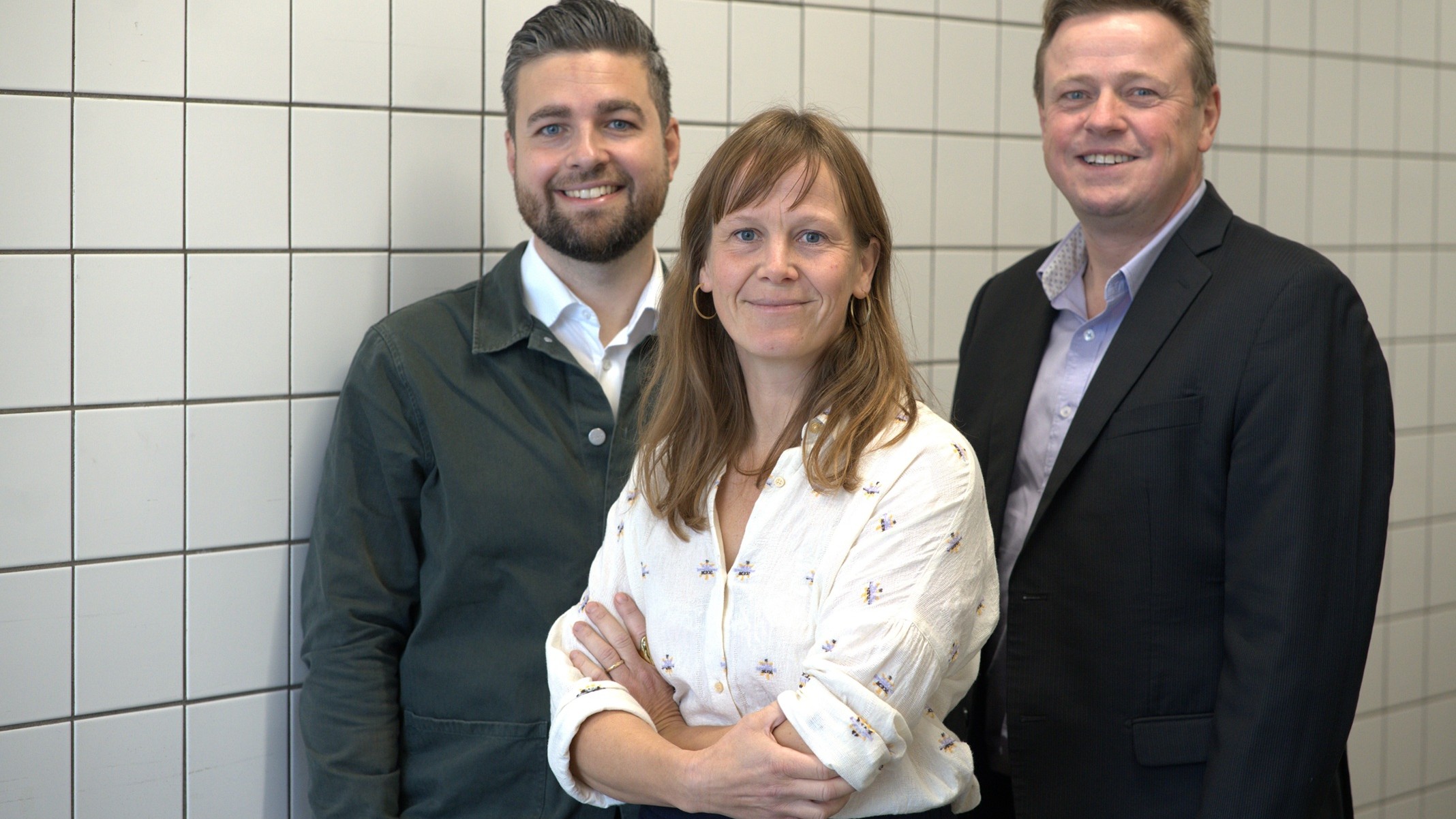 Randi Wahlsten, adm. direktør i Matr Foods er her flankeret af Lasse Truels Köhler, EIFO (t.v.), og Thomas Grotkjær, Novo Holdings. Trioen håber, at investeringerne for alvor kan åbne banen for Matrs vej til nye kunder i både ind- og udland