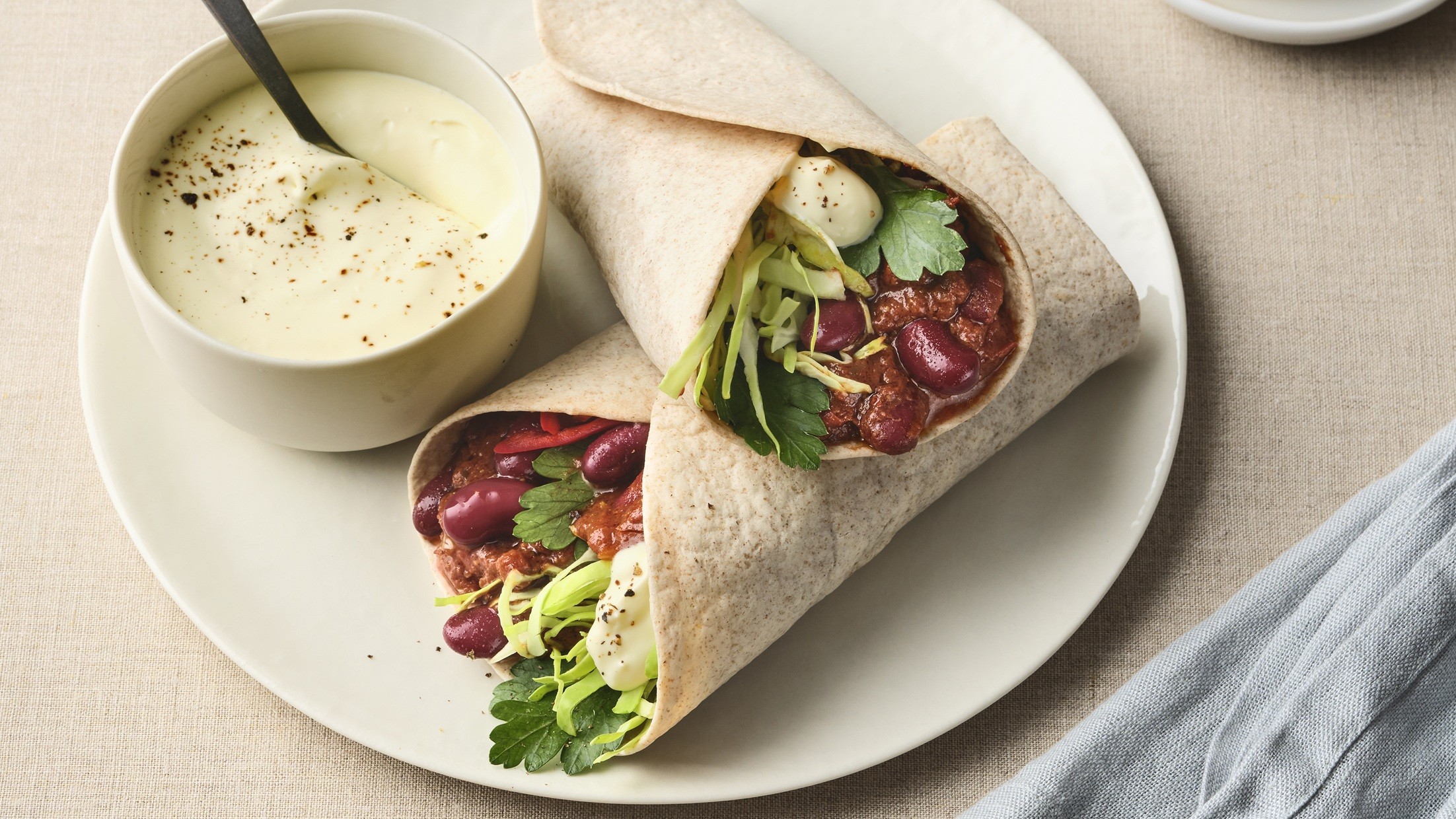 Tallerken med Bønne Burrito